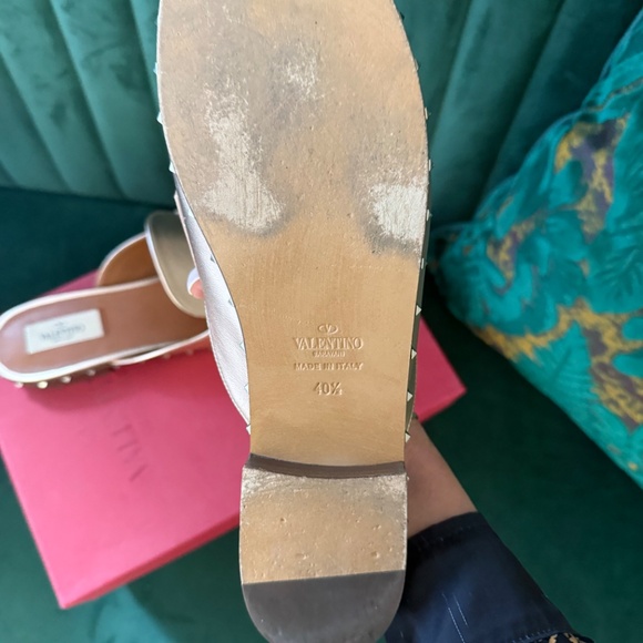 Stunning Valentino Garvani Rose Gold Champagne Studded Rocketed Mules Size 40 - Picture 8 of 8